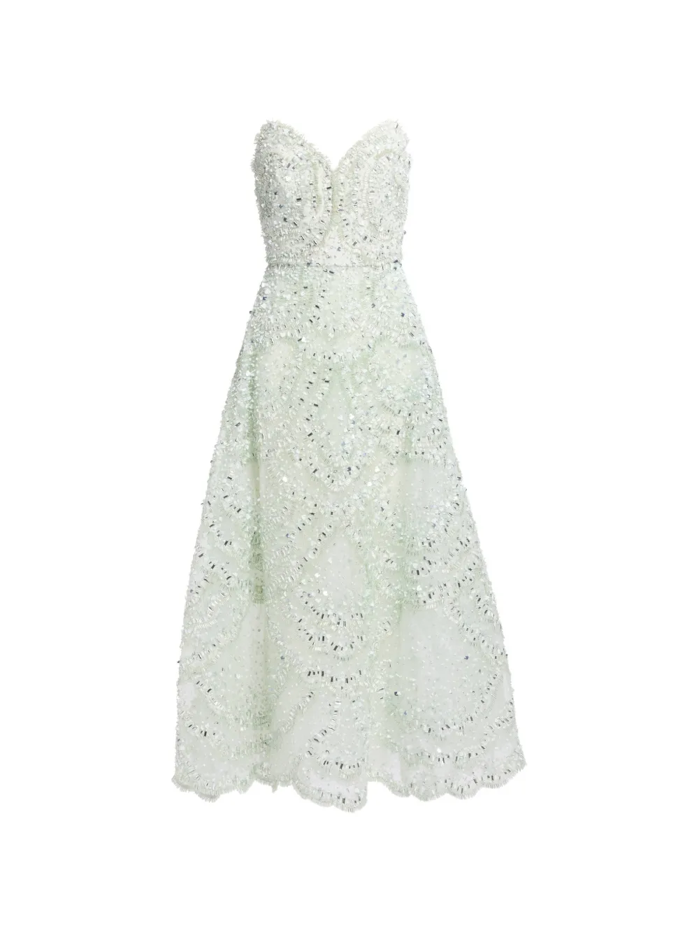 Elie Saab Abito lungo senza spalline - Verde