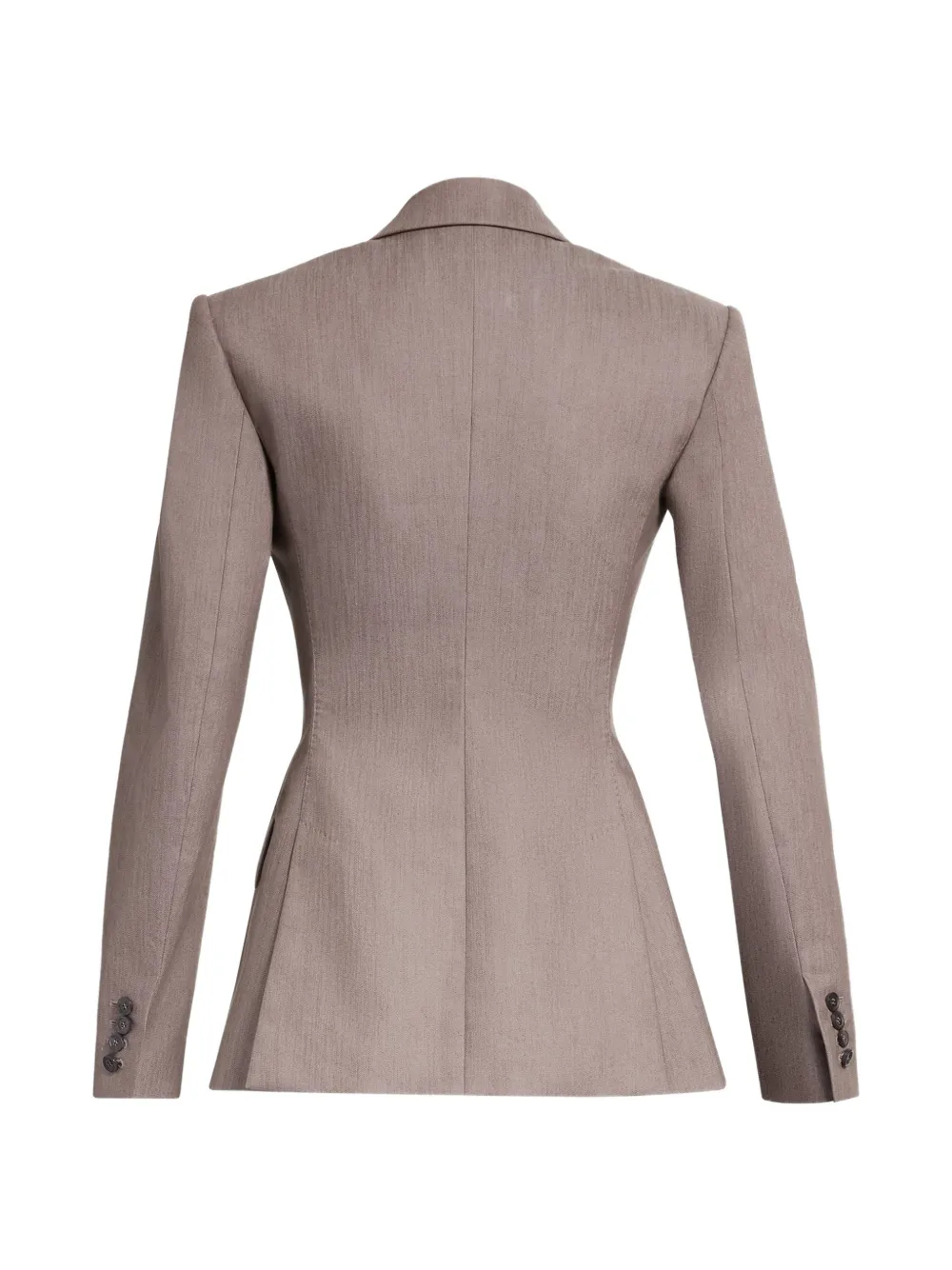 Elie Saab Blazer met dubbele rij knopen en puntige revers Beige