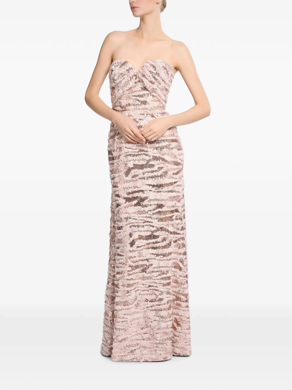 Elie Saab Jurk verfraaid met pailletten Beige