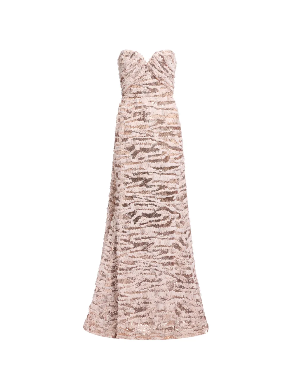 Elie Saab sequin-embellished strapless maxi dress - Neutrals