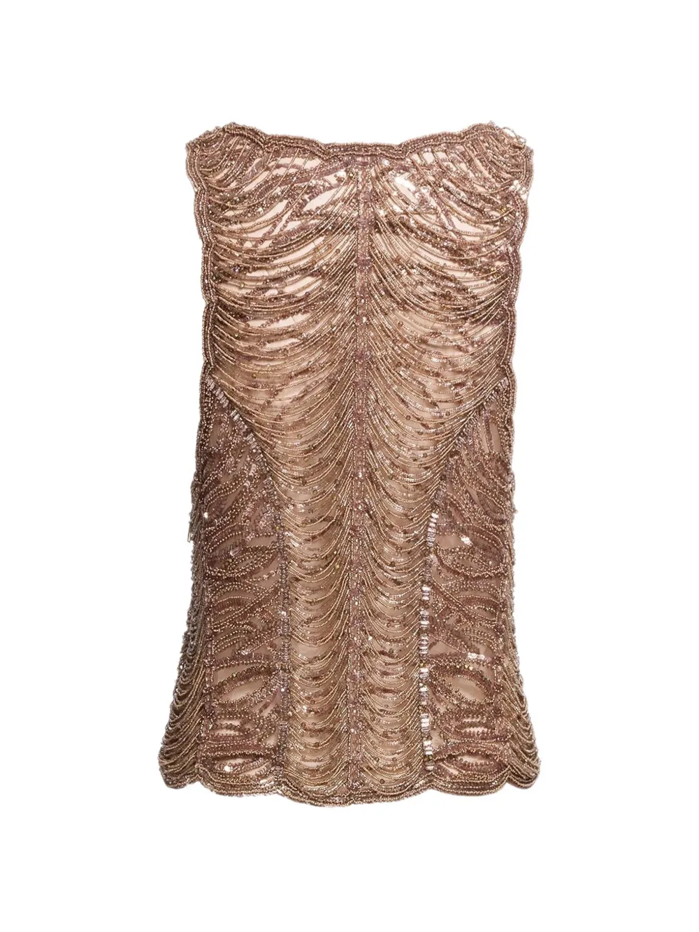 Elie Saab Tanktop met geborduurde kralen Bruin