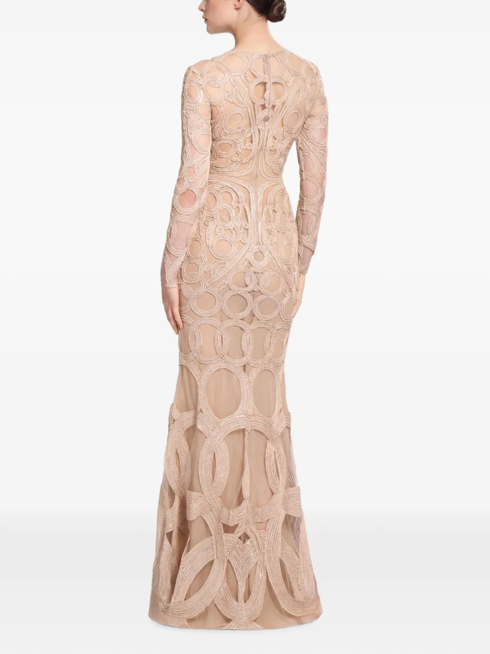 Elie Saab Maxi-jurk met pailletten Beige