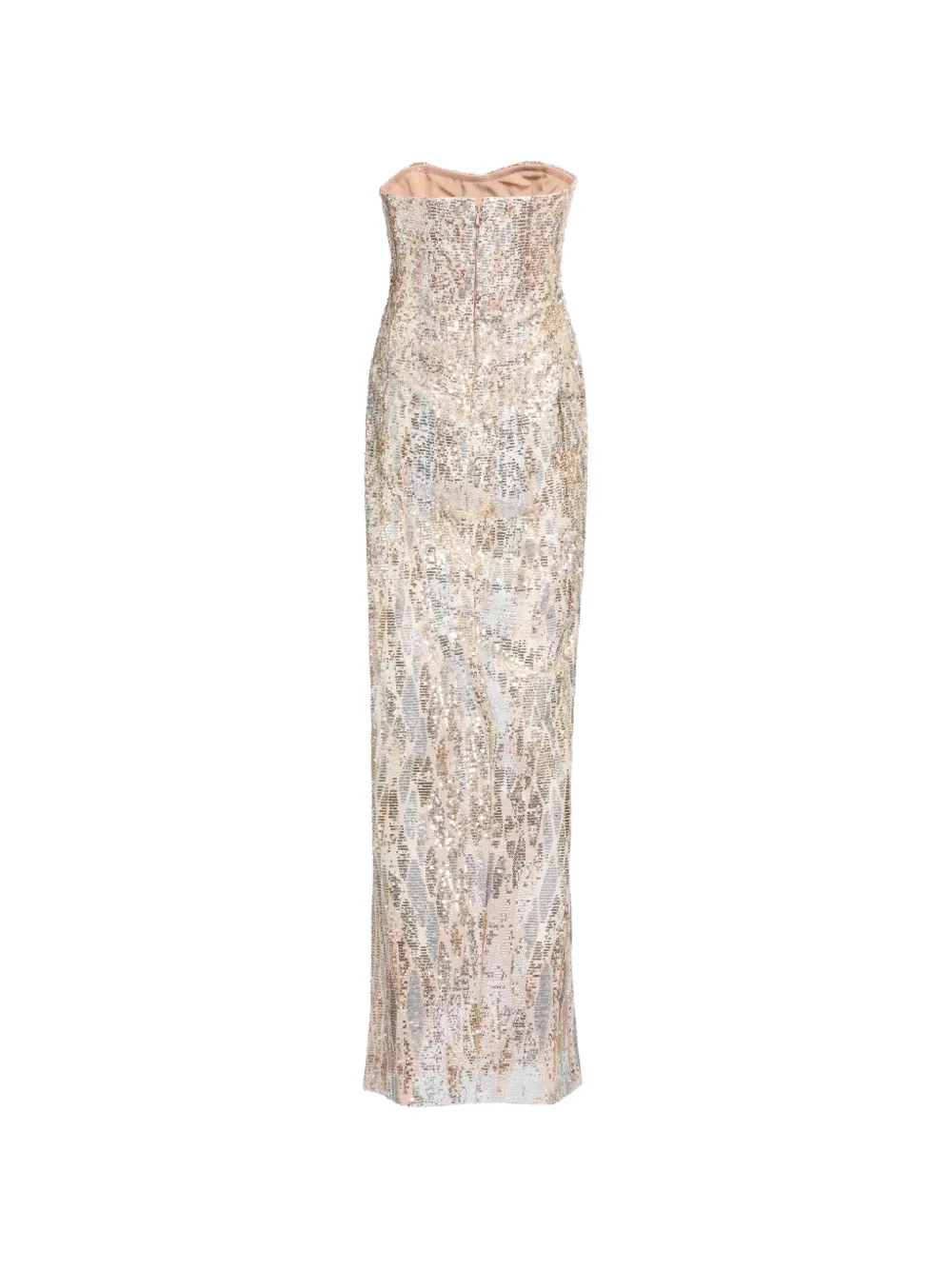 Elie Saab Strapless maxi-jurk met borduurwerk Goud