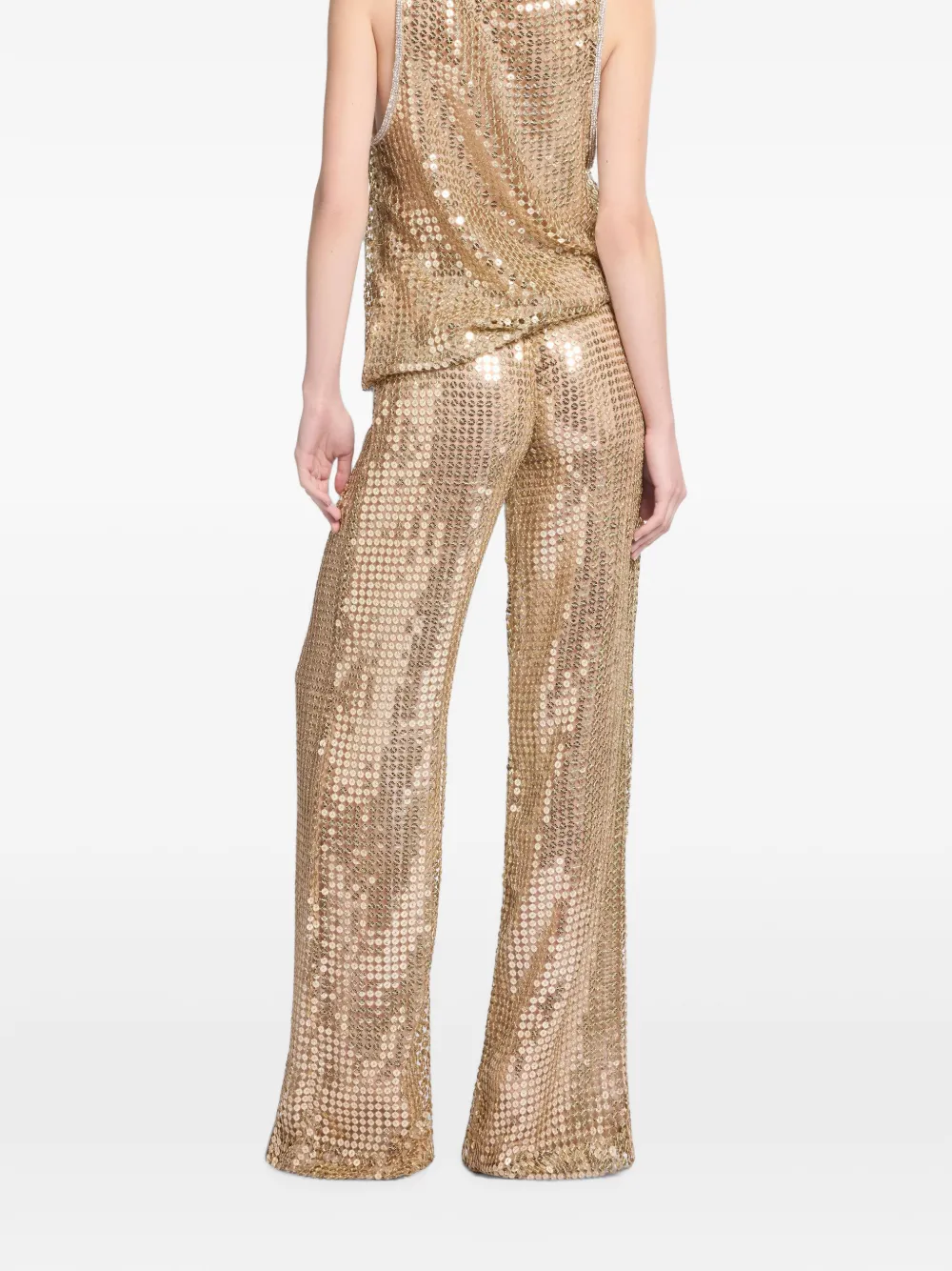 Elie Saab Broek verfraaid met pailletten Goud