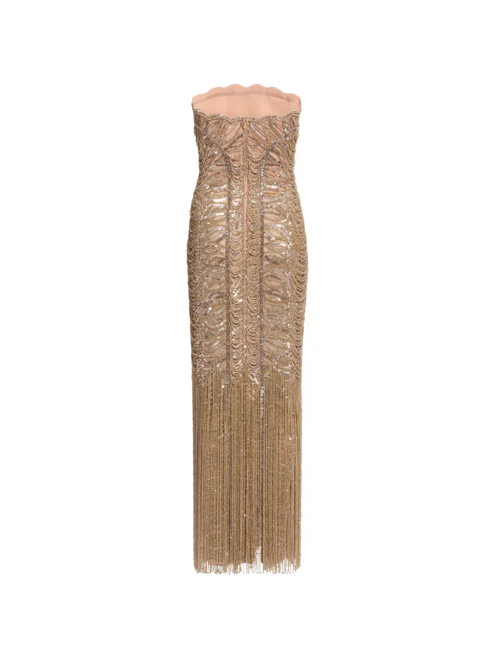 Elie Saab Maxi-jurk met geborduurde kralen Goud