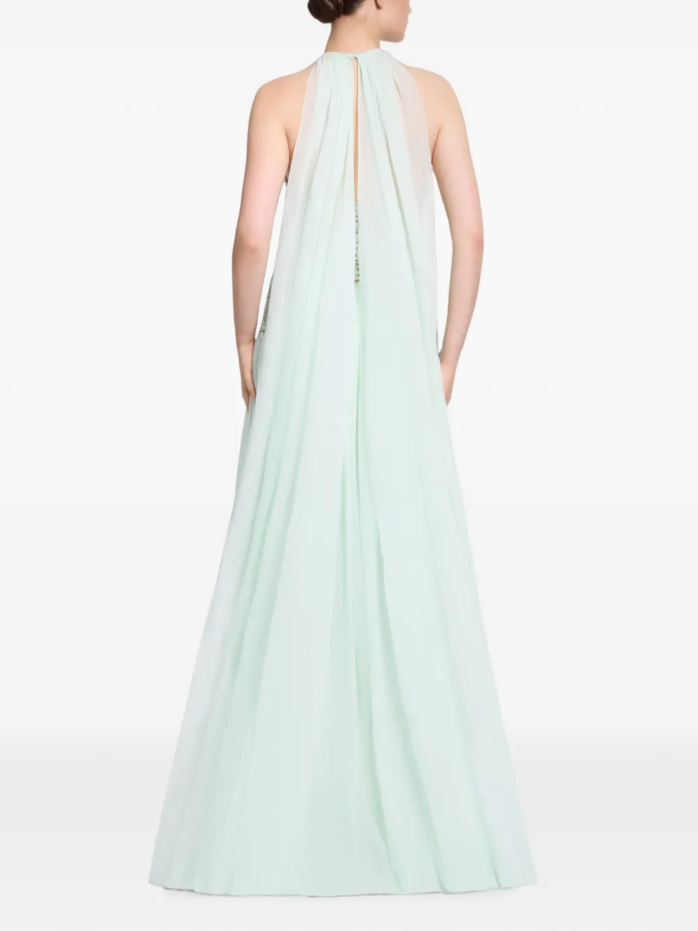 Elie Saab Maxi-jurk met halternek Groen