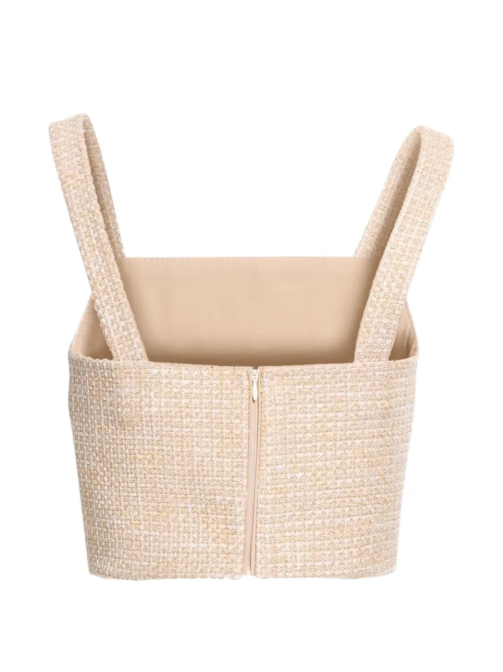 Elie Saab Tweed cropped top Beige