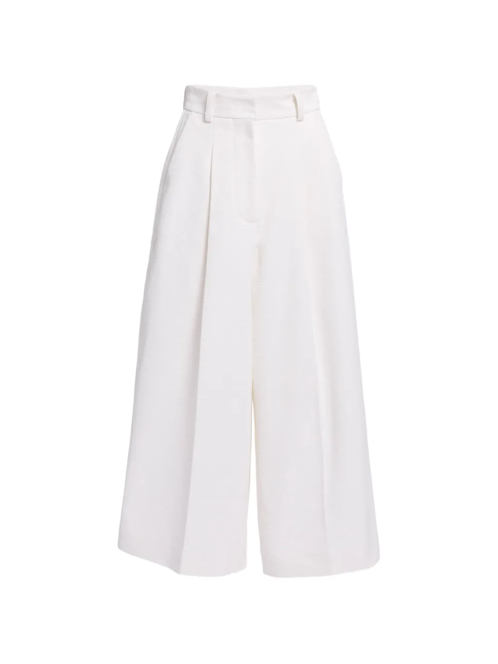 Elie Saab cotton piqué cropped trousers - White