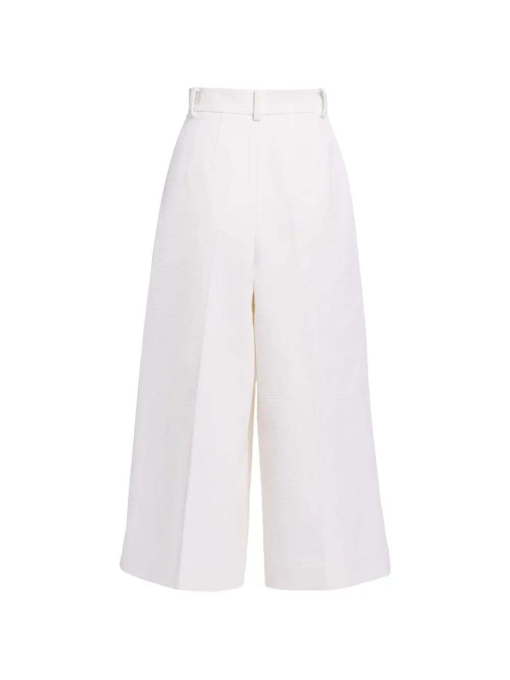 Elie Saab Katoenen piqué cropped broek Wit