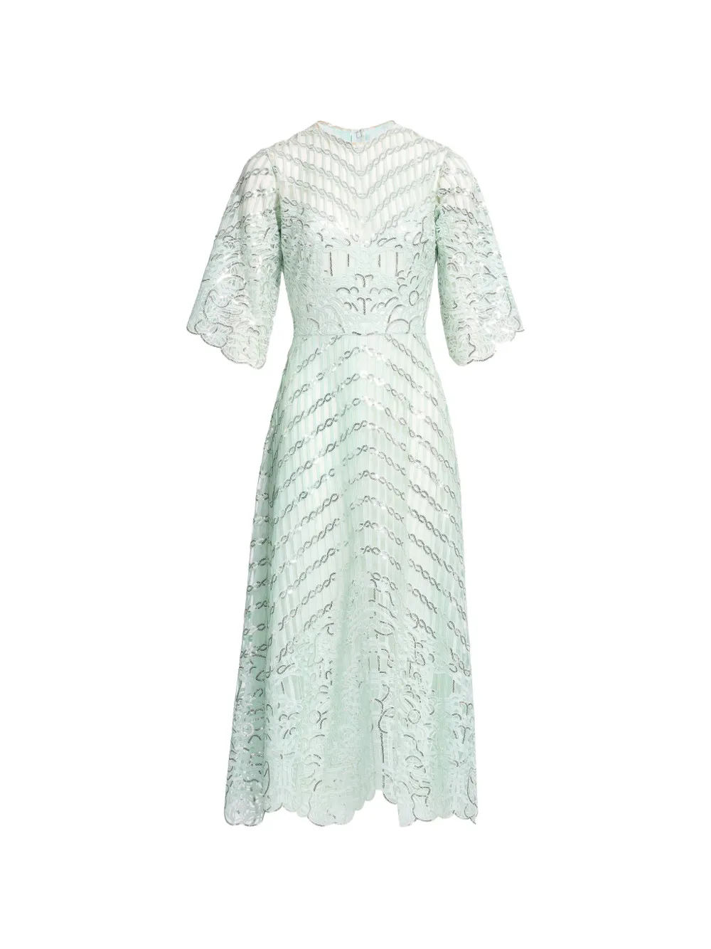 Elie Saab Midikleid mit Pailletten-Stickerei - Grün