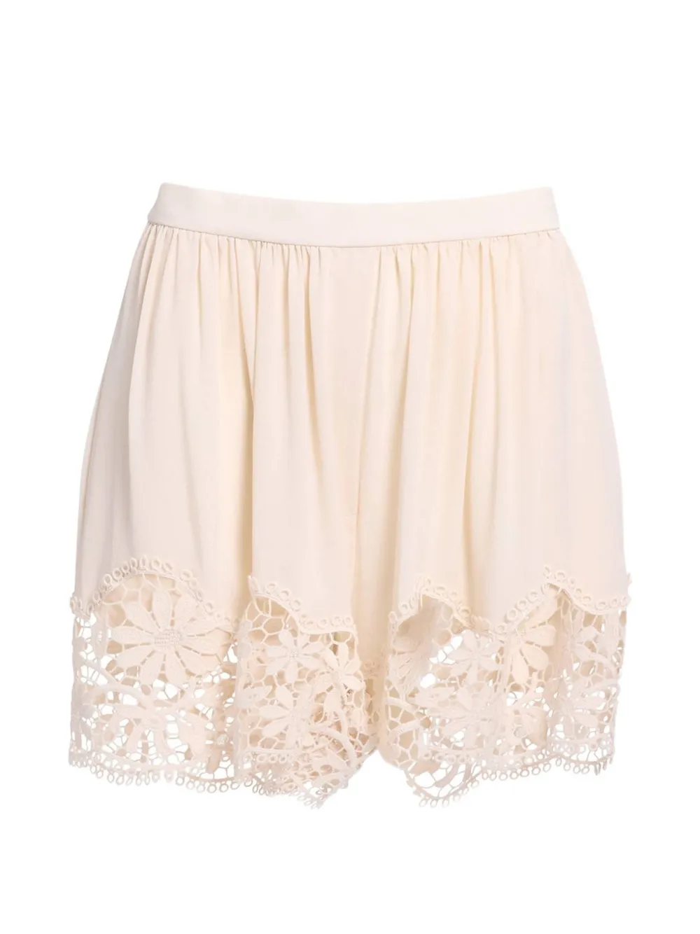 Elie Saab macramé silk shorts - Neutrals
