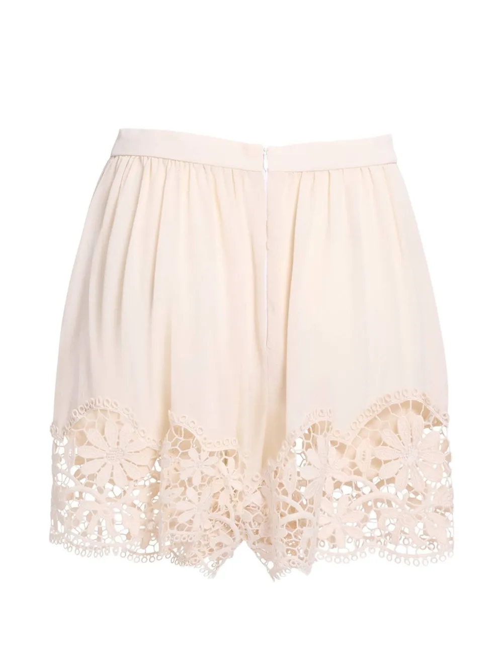 Elie Saab Macramé zijden shorts Beige