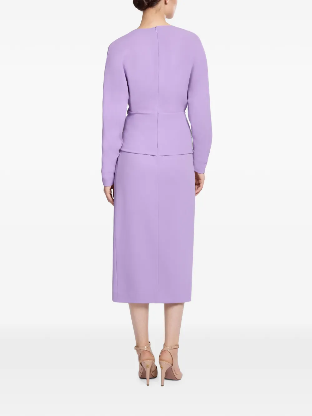 Elie Saab Cady midi-jurk met zijsplit Paars