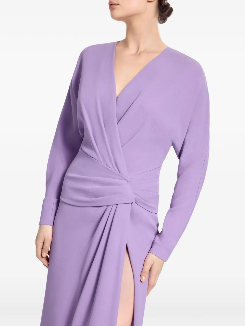 Elie Saab Cady midi-jurk met zijsplit Paars