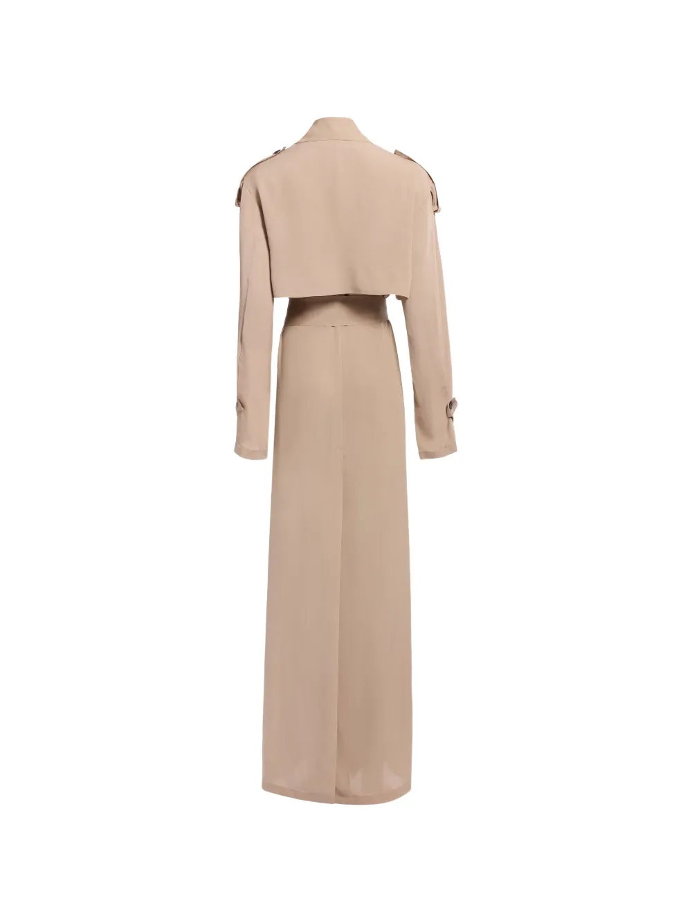 Elie Saab Zijden trenchcoat met dubbele rij knopen Beige