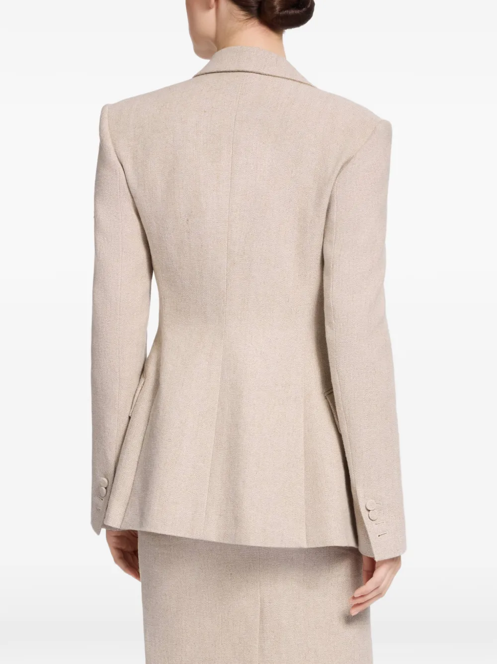 Elie Saab Blazer met dubbele rij knopen Beige