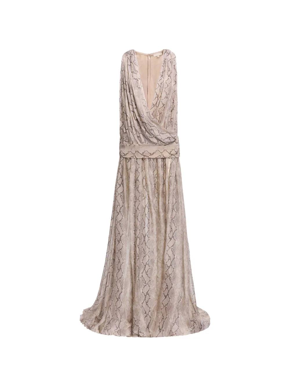 Elie Saab python-print silk maxi dress - Neutrals