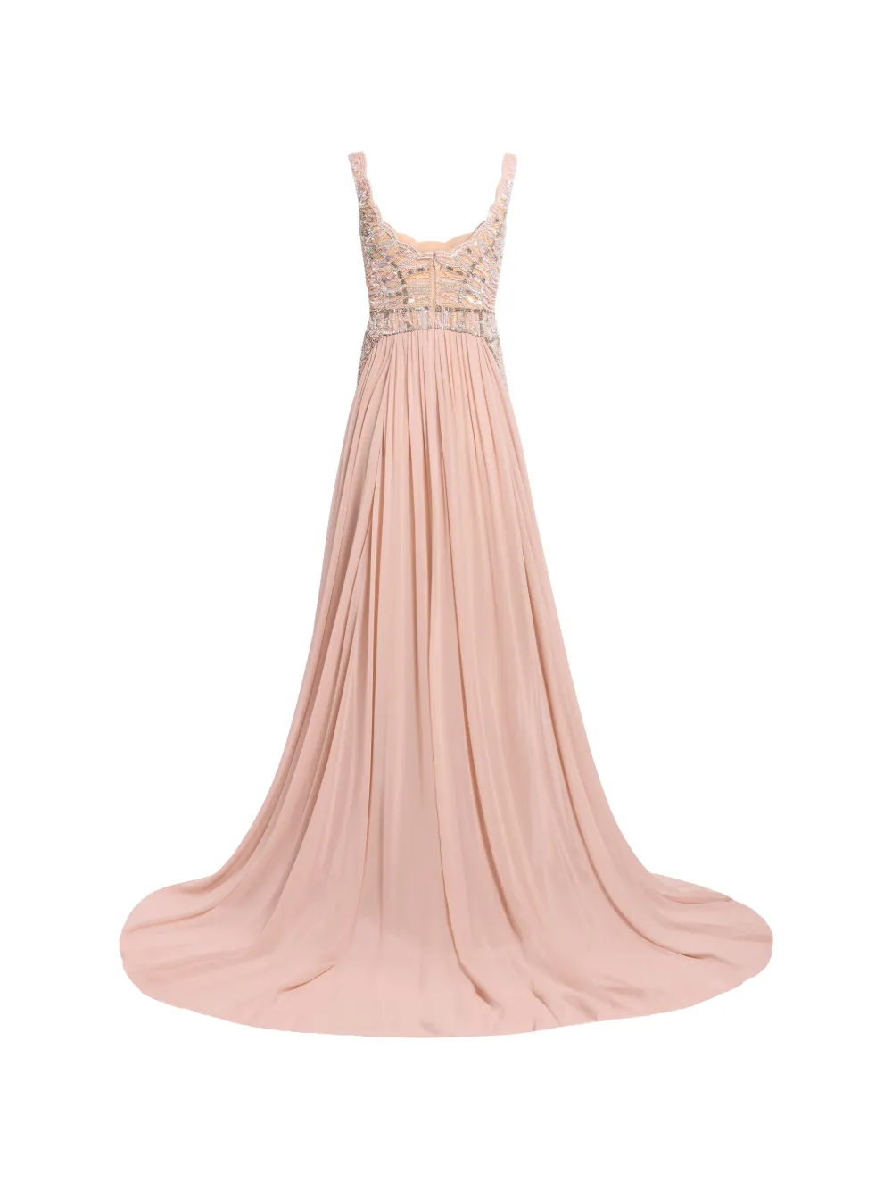 Elie Saab Maxi-jurk met borduurwerk en korset-stijl Beige