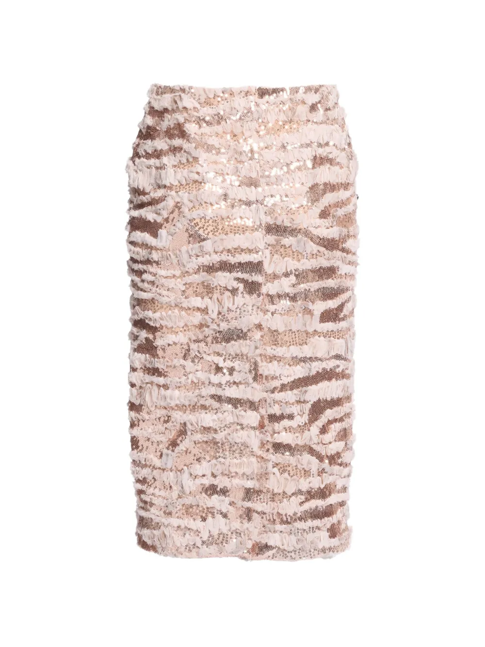 Elie Saab Midi-rok verfraaid met pailletten en ruches Roze