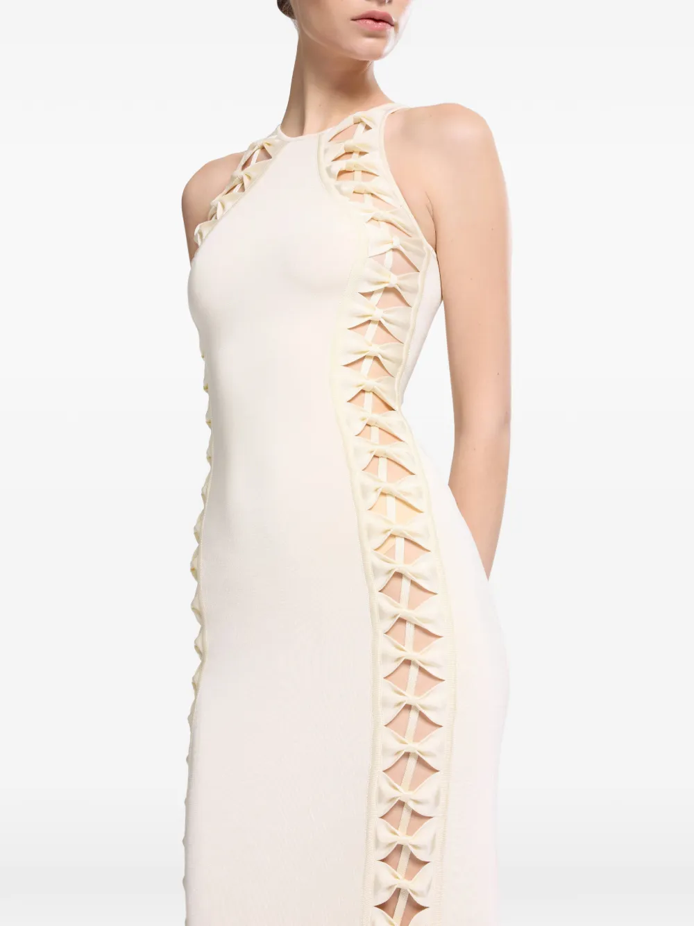 Elie Saab Jurk met strikdetail Beige
