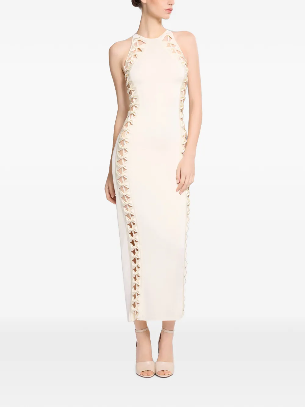 Elie Saab Jurk met strikdetail Beige