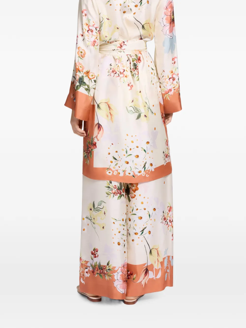 Elie Saab Broek met bloemenprint Beige