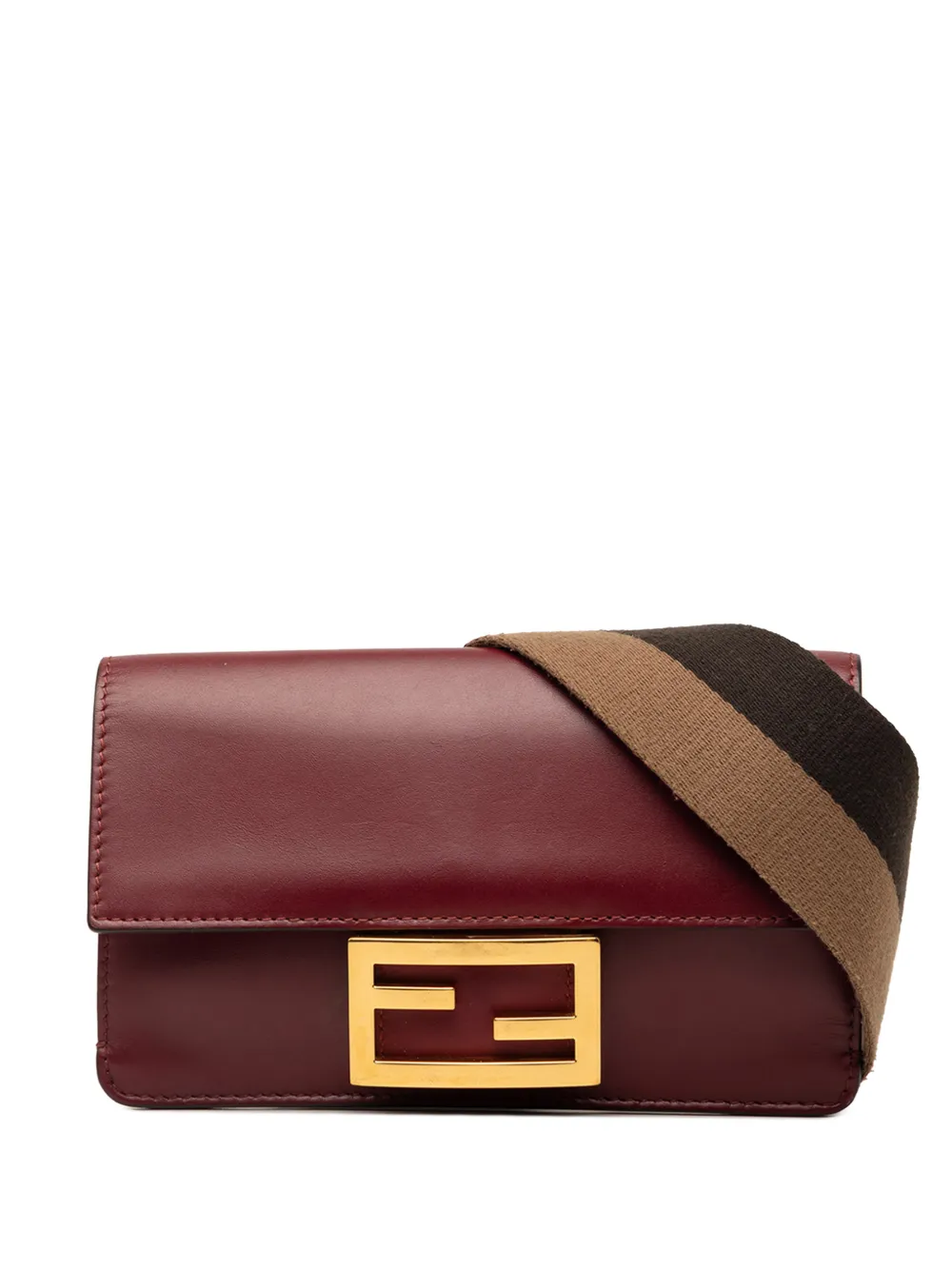 Fendi Pre-Owned 2010-2026 Mini Leather Flat Baguette crossbody bag - Rosso