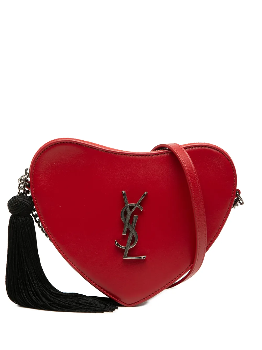 Saint Laurent Pre-Owned 2018 Calfskin Monogram Sac Coeur Tassel crossbody bag - Rot