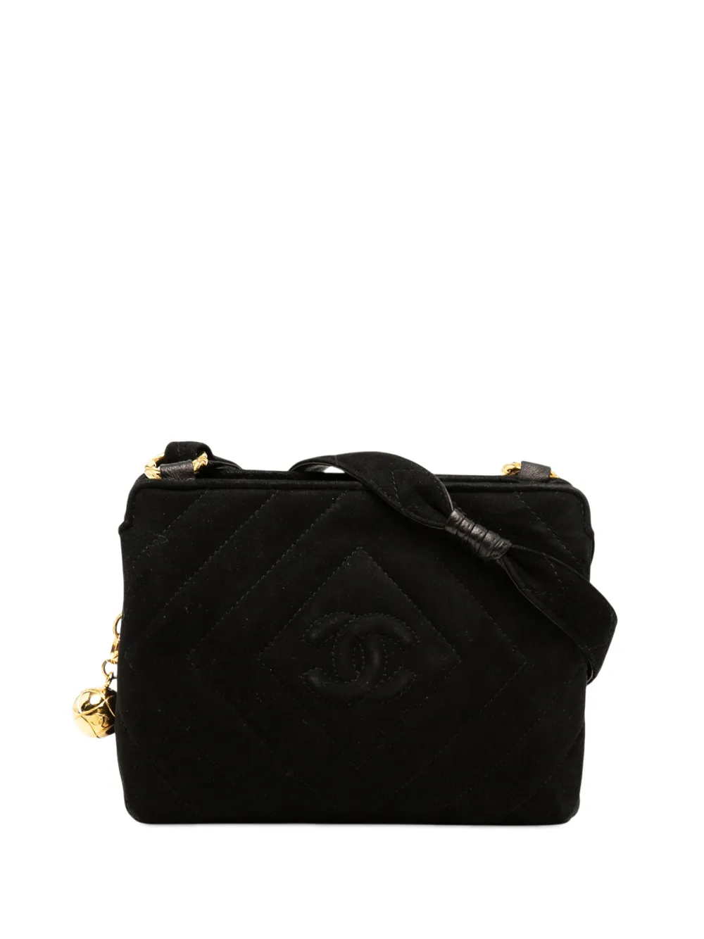 CHANEL Pre-Owned 1991-1994 CC Diamond Quilted Suede crossbody bag - Nero