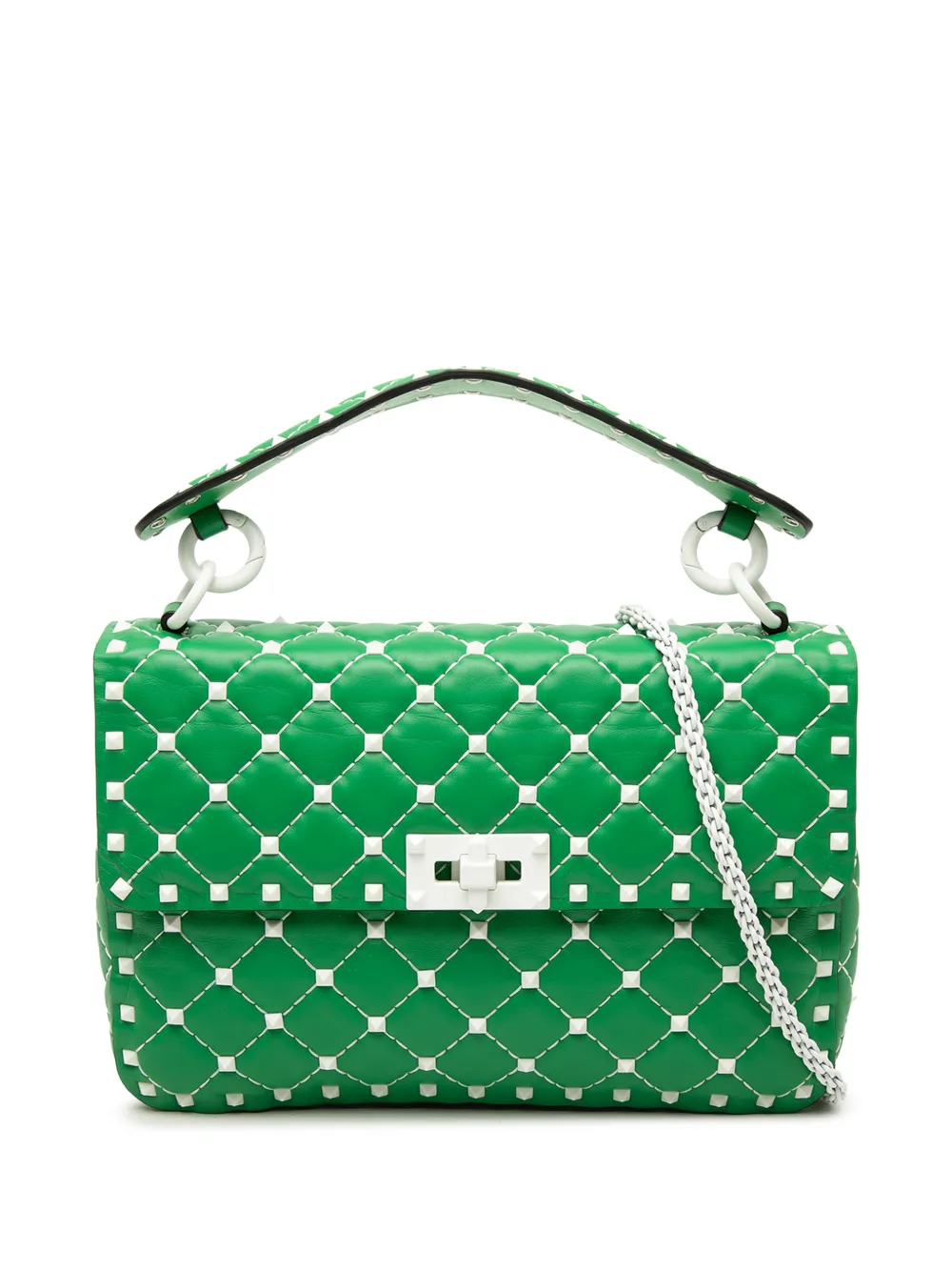 Valentino Garavani Pre-Owned 2000-2017 Medium Nappa Rockstud Spike satchel - Verde
