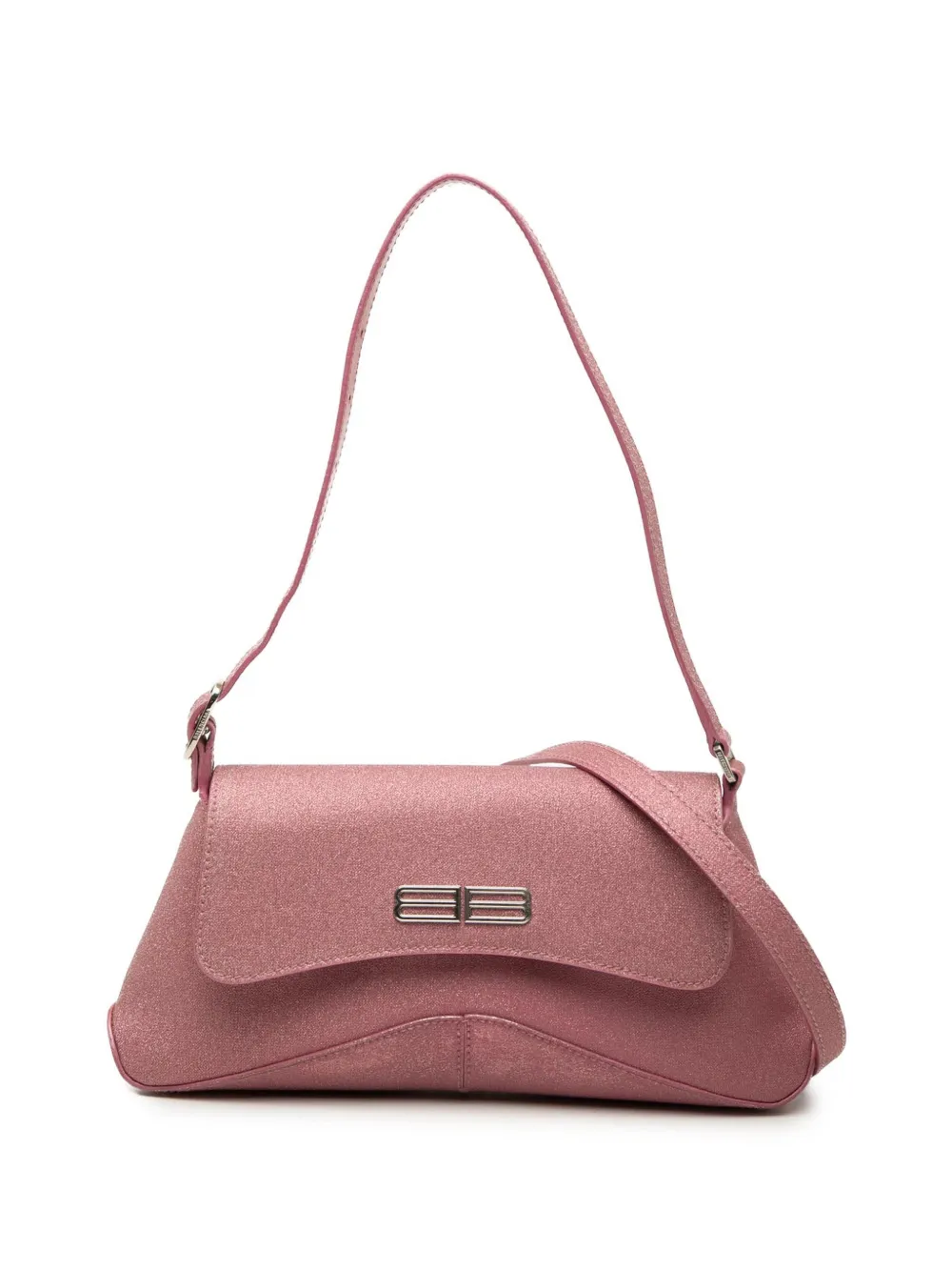 Balenciaga Pre-Owned 2022 Small Glitter Fabric XX Flap crossbody bag - Rosa