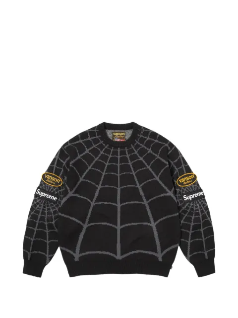 Supreme x Vanson Leathers x Marvel Spider-Man intarsia-knit sweater