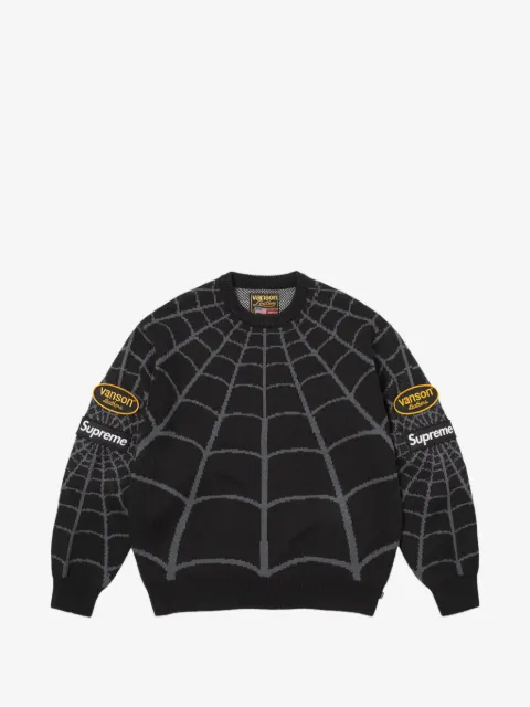 Supreme x Vanson Leathers x Marvel Spider-Man intarsia-knit sweater