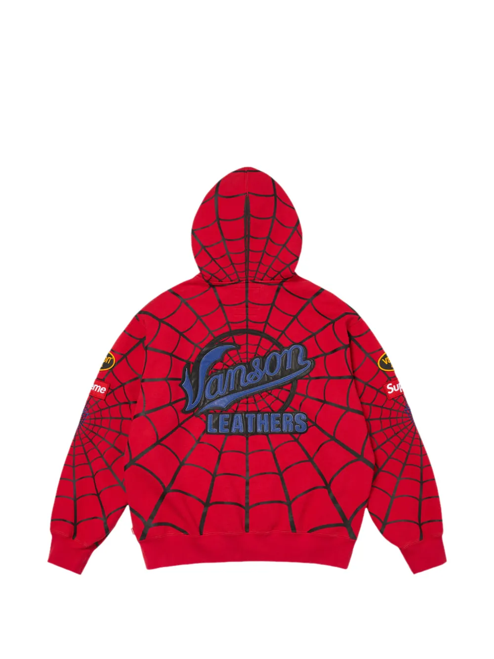 Supreme x Vanson Leathers x Marvel Spider-Man zip-up Hoodie | Red