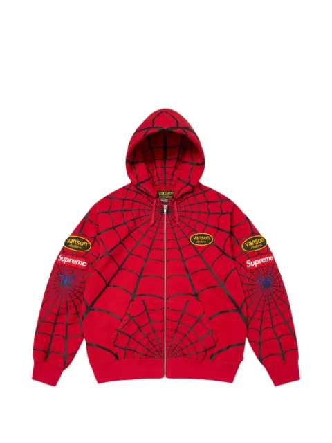 Supreme x Vanson Leathers x Marvel Spider-Man 拉链连帽衫