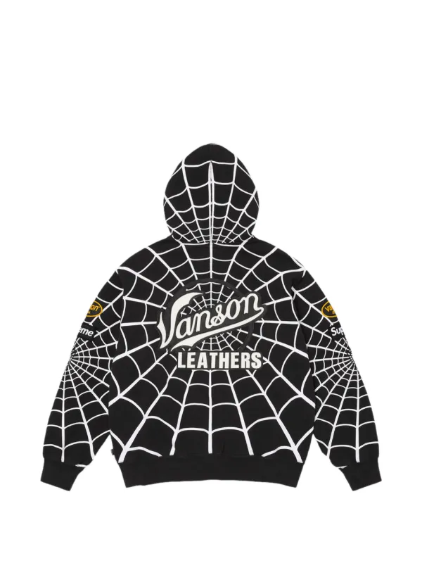 Supreme x Vanson Leathers x Marvel Spider-Man-print Hoodie | Black
