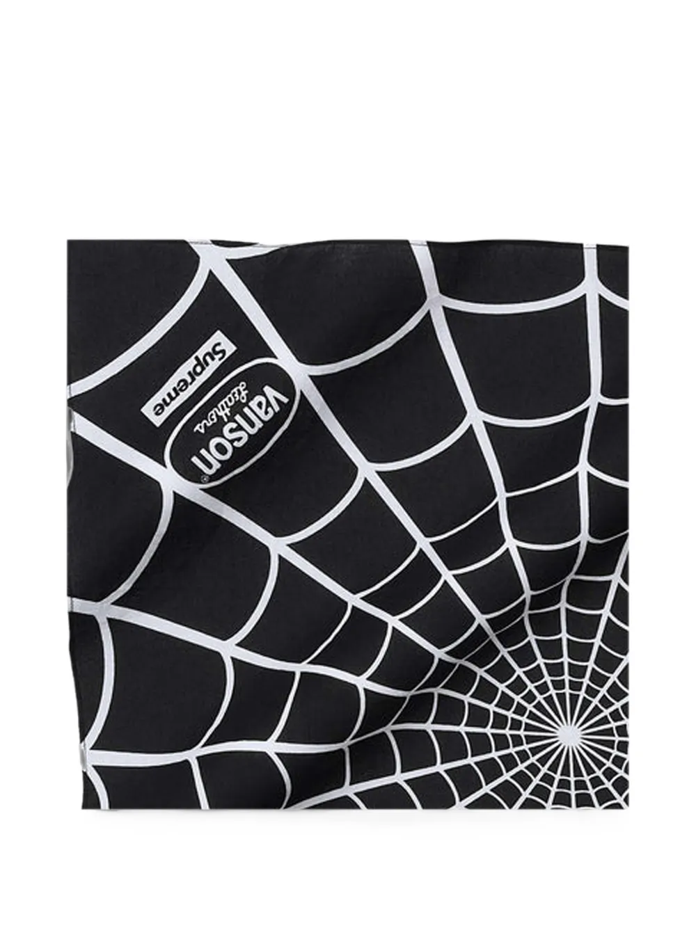 Supreme x Vanson Leathers Spider-Man bandana Zwart
