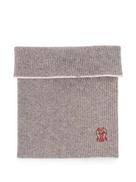 Brunello Cucinelli ribbed-knit embroidered snood