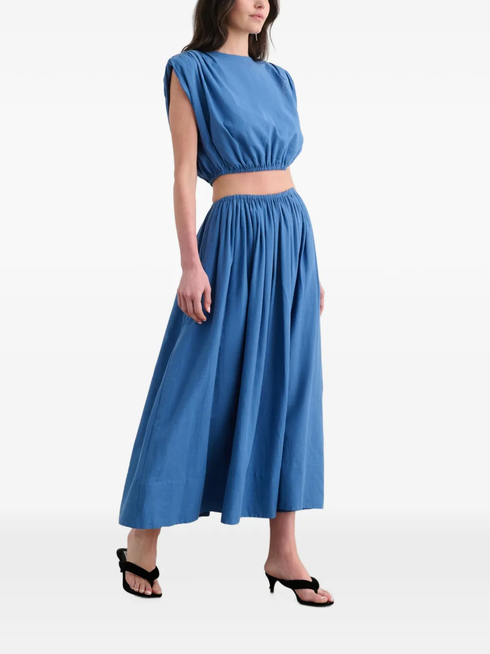 Toccin Imogen gesmockte midi-rok Blauw