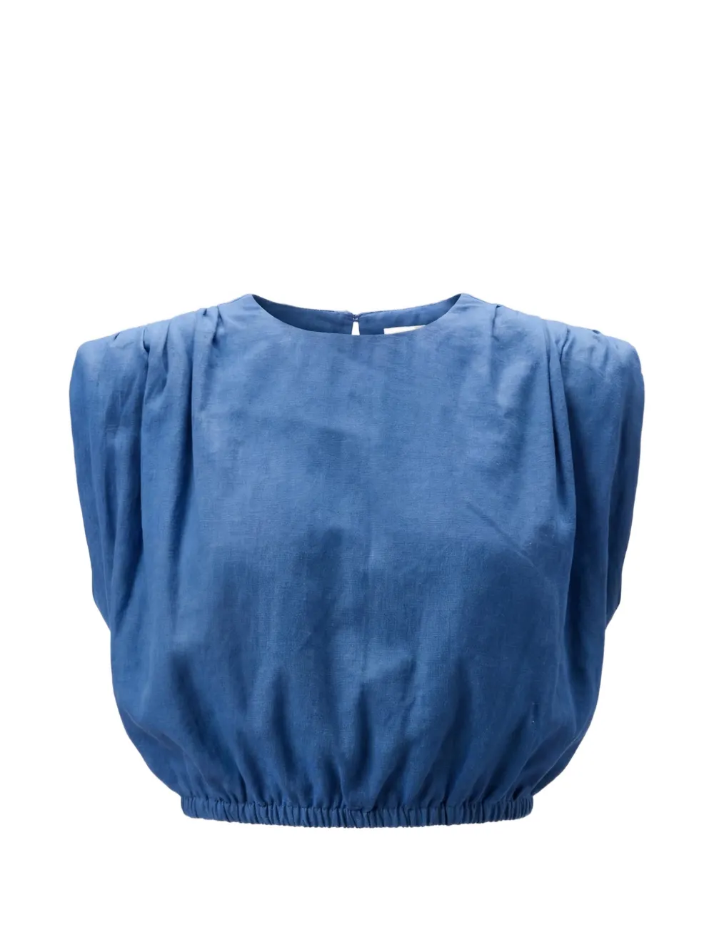 Toccin Sirelle padded-shoulder cropped blouse - Blu