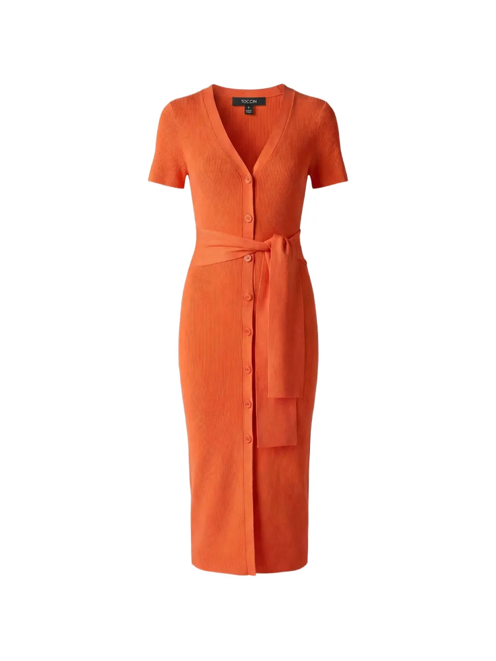 Toccin Agnes ribbed-knit midi dress - Orange