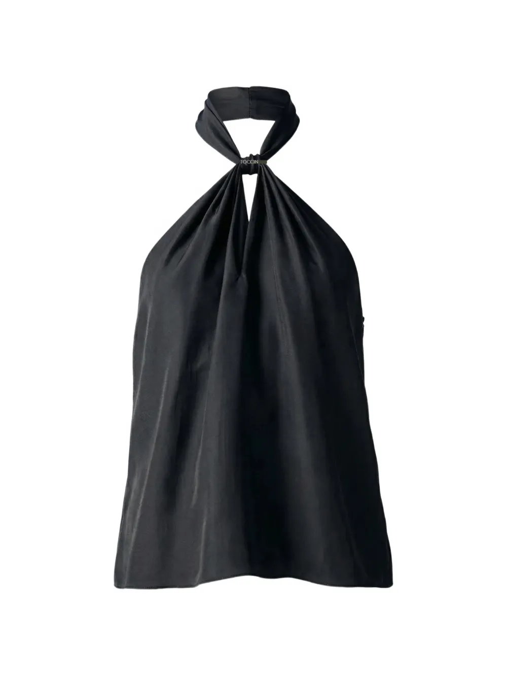 Toccin Everlee halterneck knotted blouse - Nero