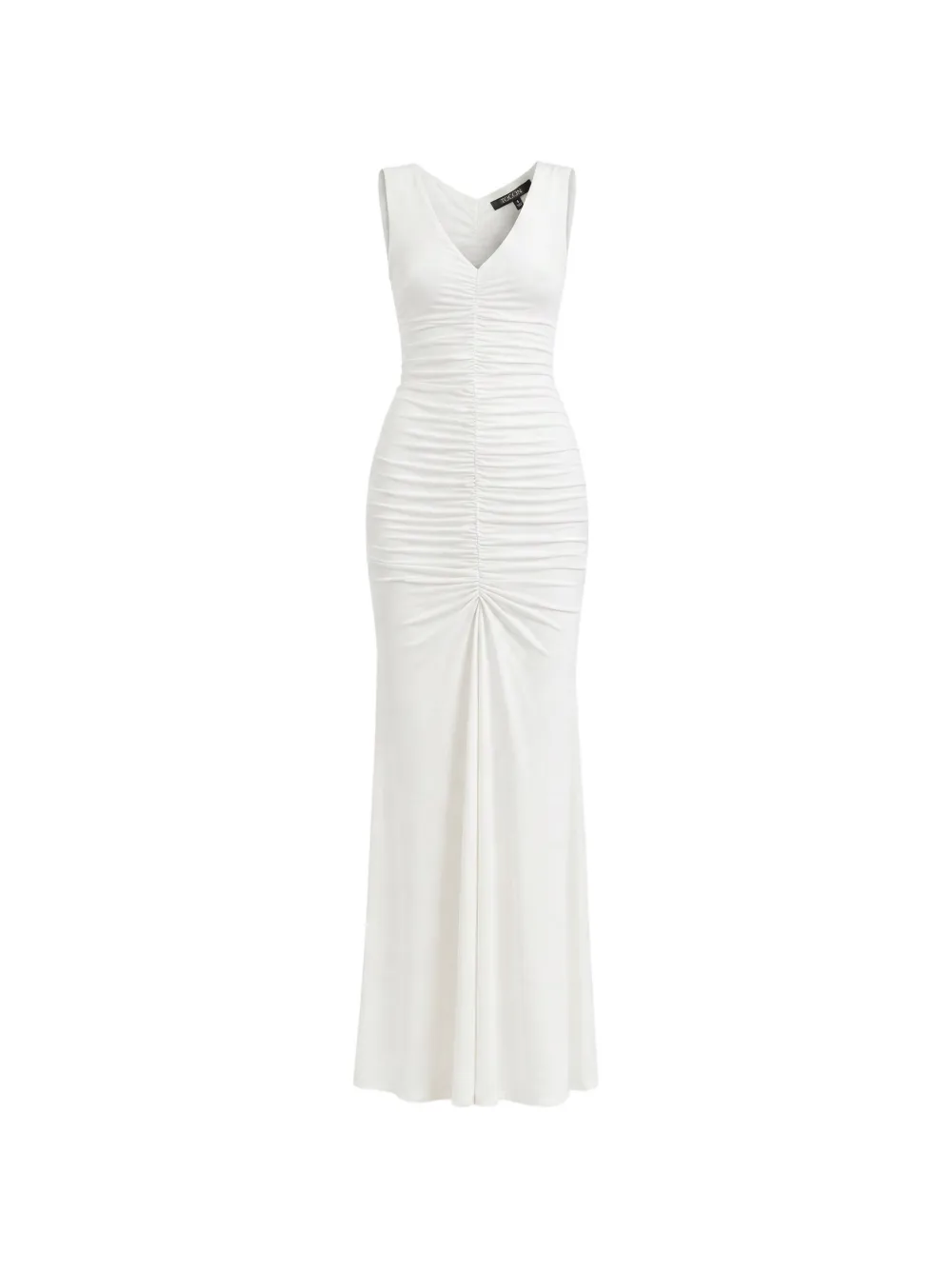 Toccin Inez ruched V-neck dress - White
