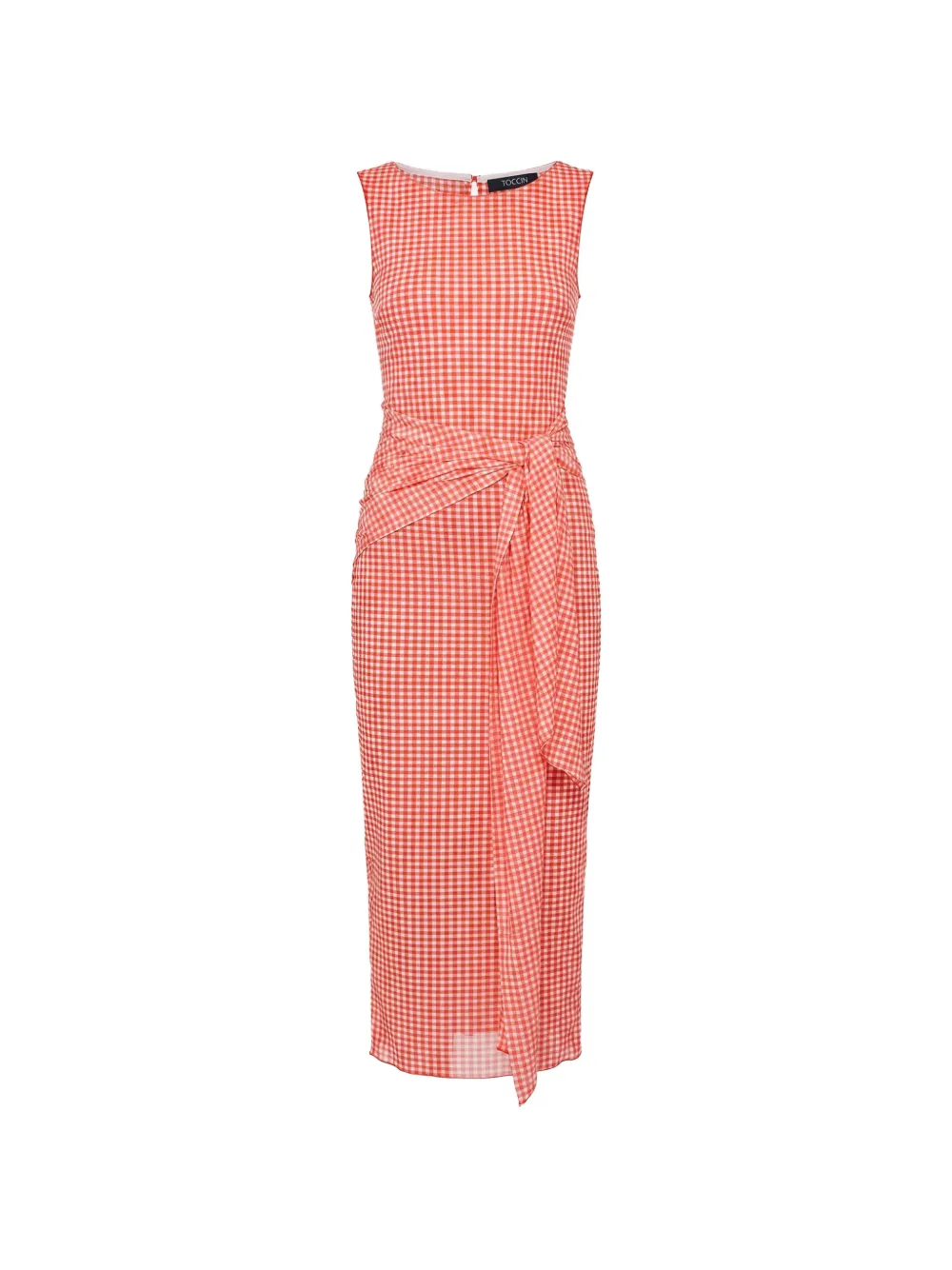 Toccin Wylie boat-neck tie-front day dress - Rosso