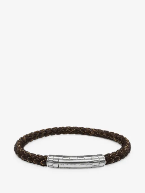 Tateossian pulsera trenzada con tira de cuero de Tateossian x Lamborghini