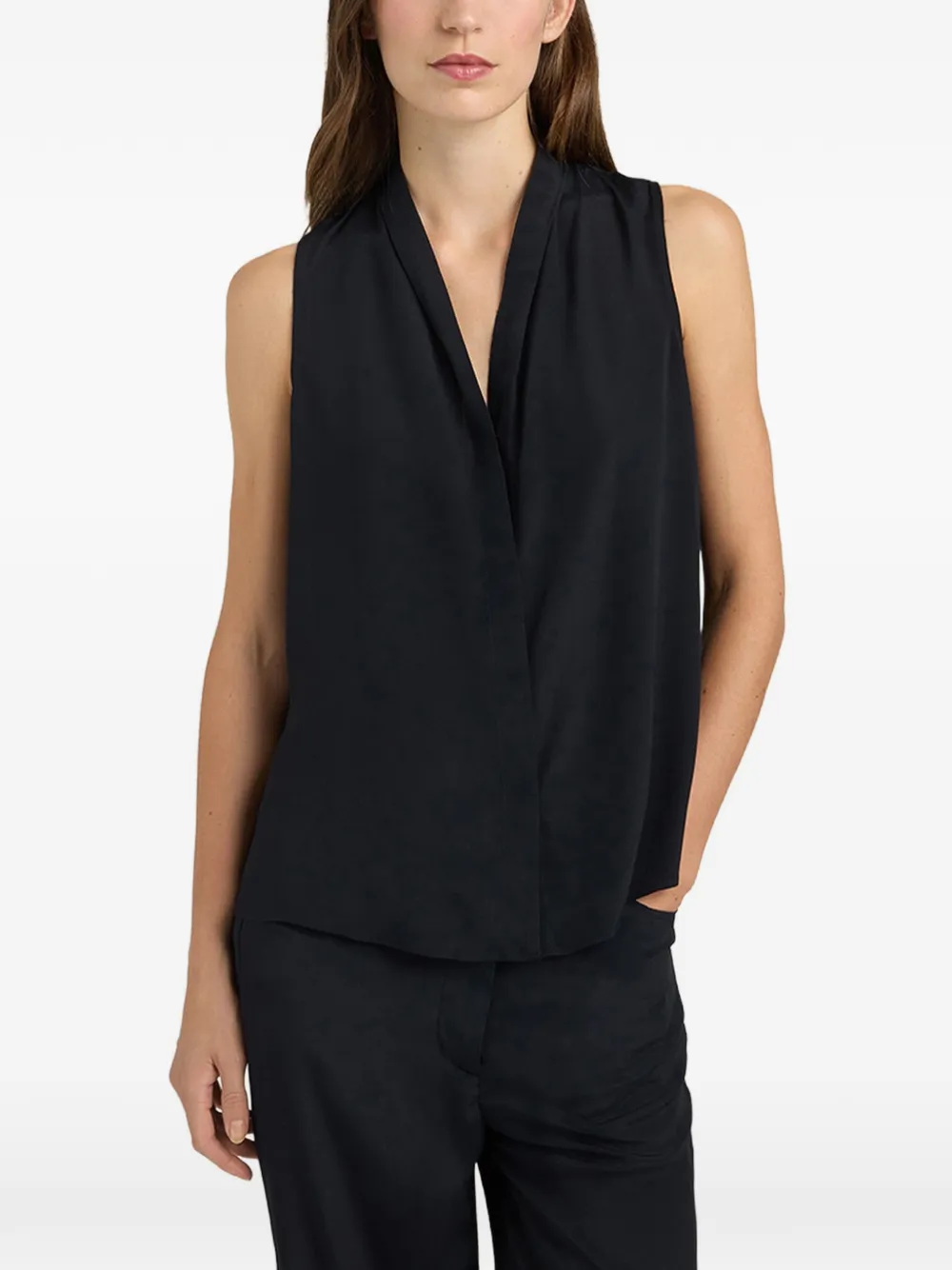 MOMONÌ Kiri sleeveless shirt Zwart