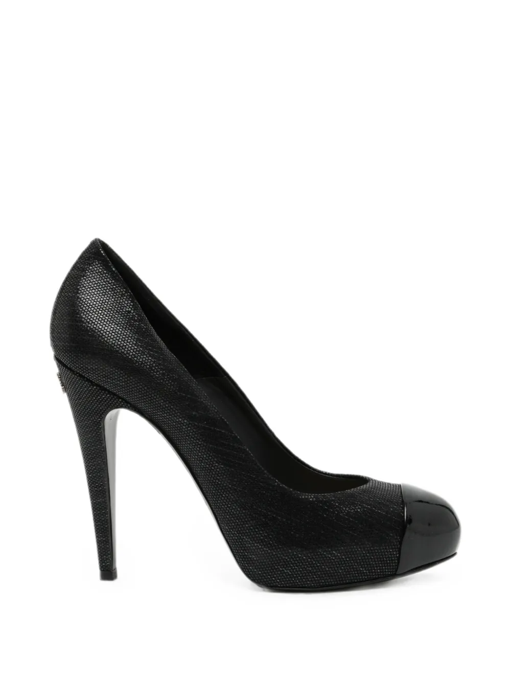 CHANEL Pre-Owned 120mm cap-toe metallic pumps - Schwarz