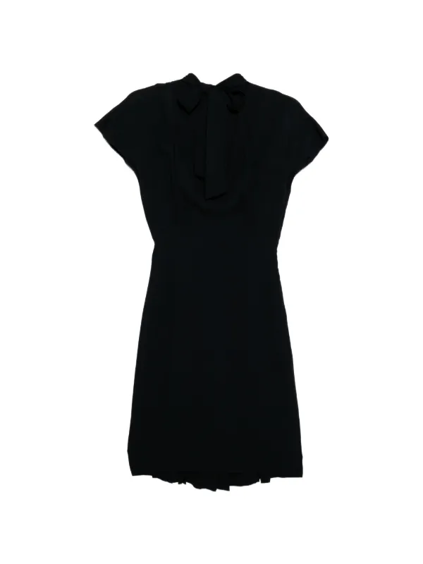 Christian Dior Pre-Owned tie-neck short-sleeve Dress | Black