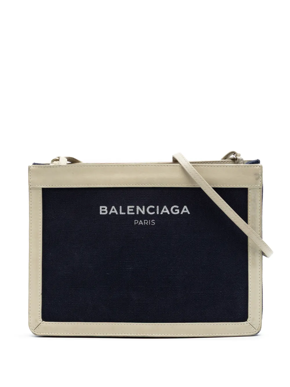 Balenciaga Pre-Owned 2018 Canvas Navy Pochette M crossbody bag - Nero