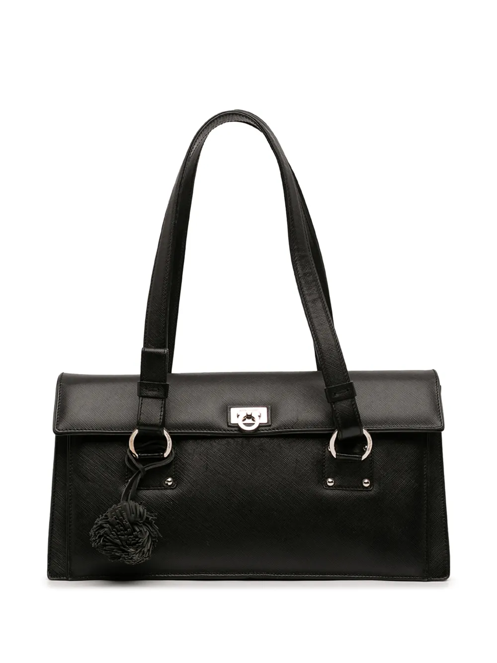 Ferragamo Pre-Owned 1990-2020 Leather Gancini shoulder bag - Nero
